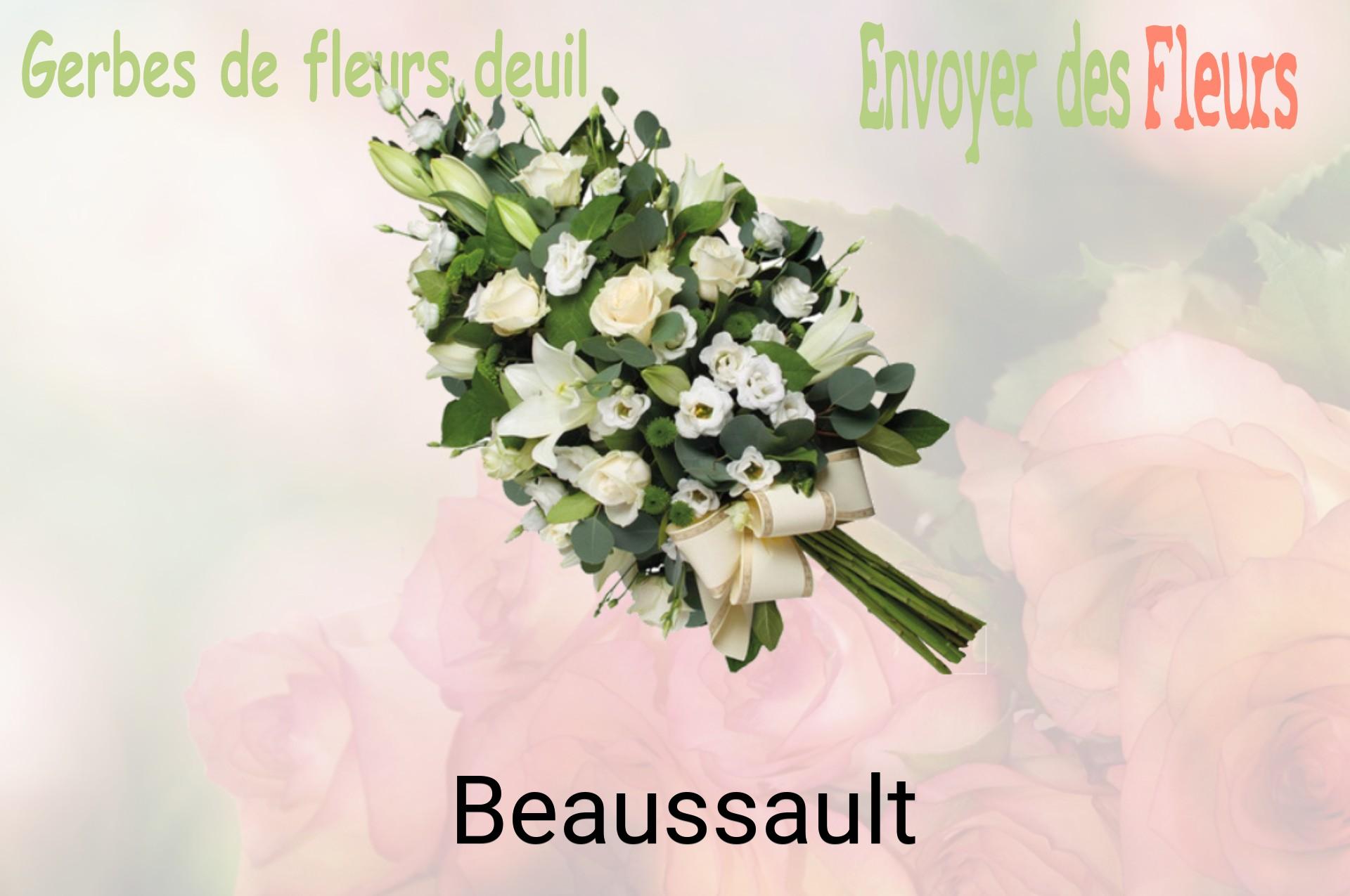 Gerbe de fleurs de deuil livrée à Beaussault